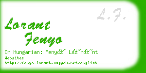 lorant fenyo business card